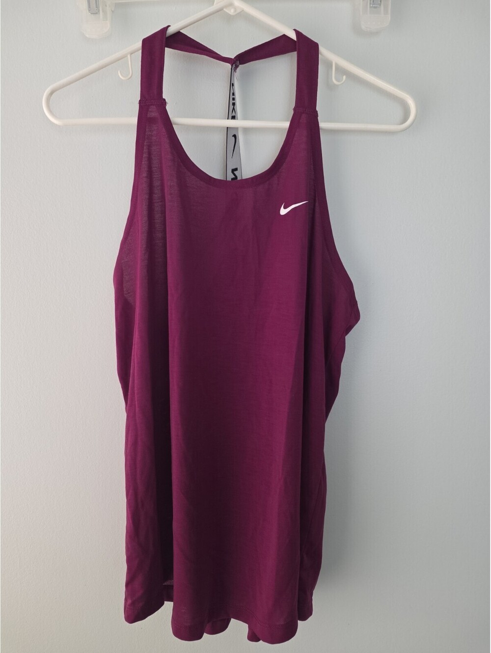 Womens NIKE Dri Fit Thin Sheer Athletic Racerback Workout Tank Top Purple Medium